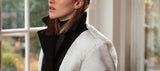 Manteau doudoune META bicolore noir & blanc en laine & parka